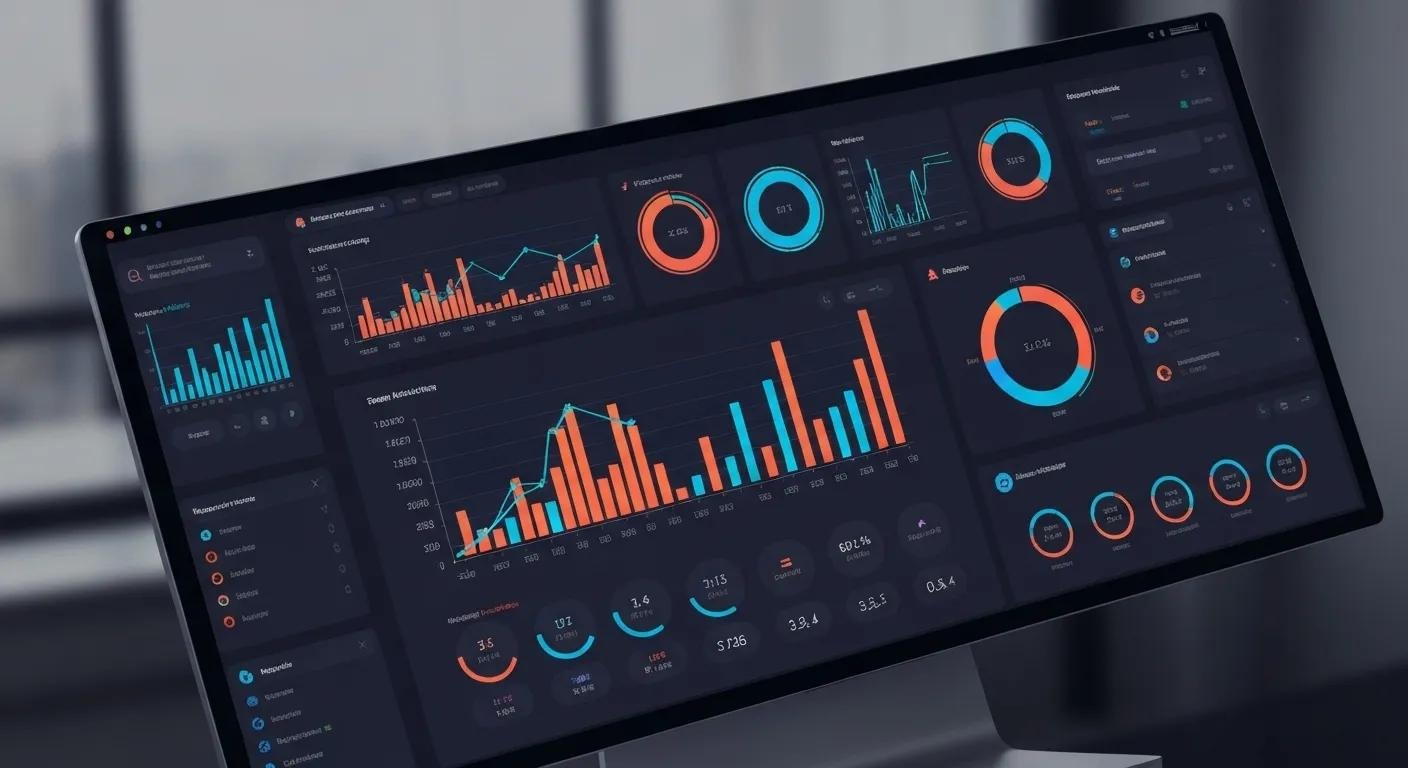 Image of a digital analytics dashboard with charts and graphs.