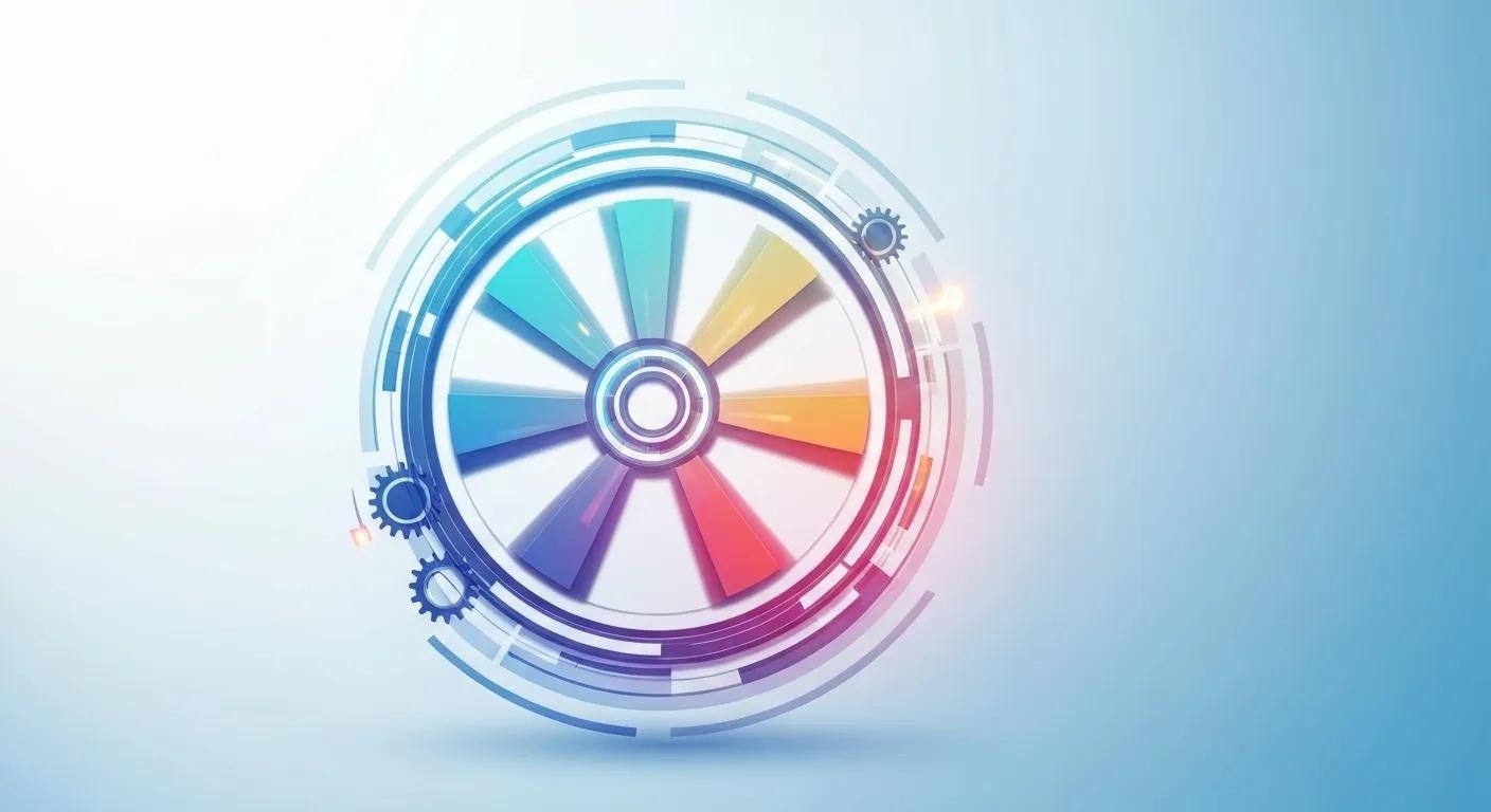 Image of an SEO flywheel symbol showing momentum and growth.