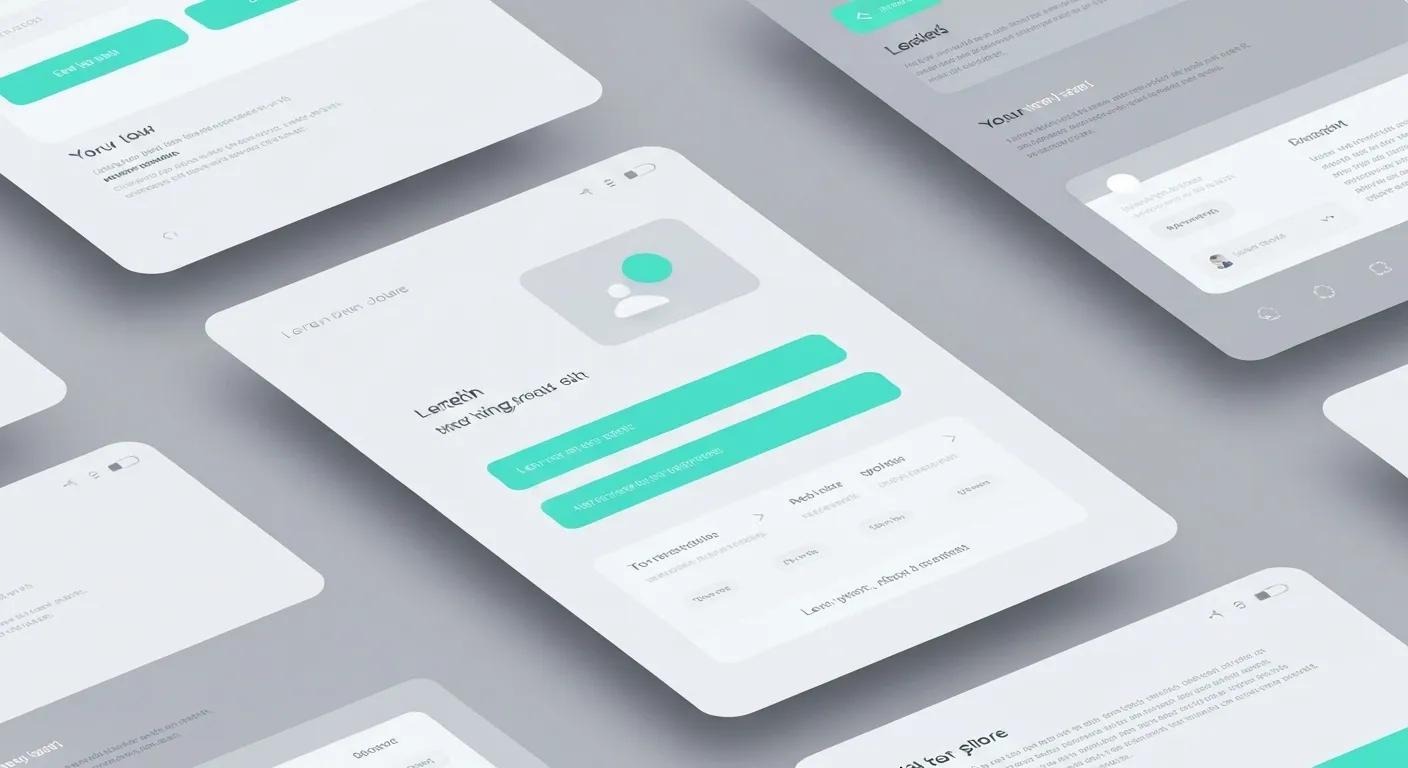 Image of a landing page mockup with buttons and user interactions.